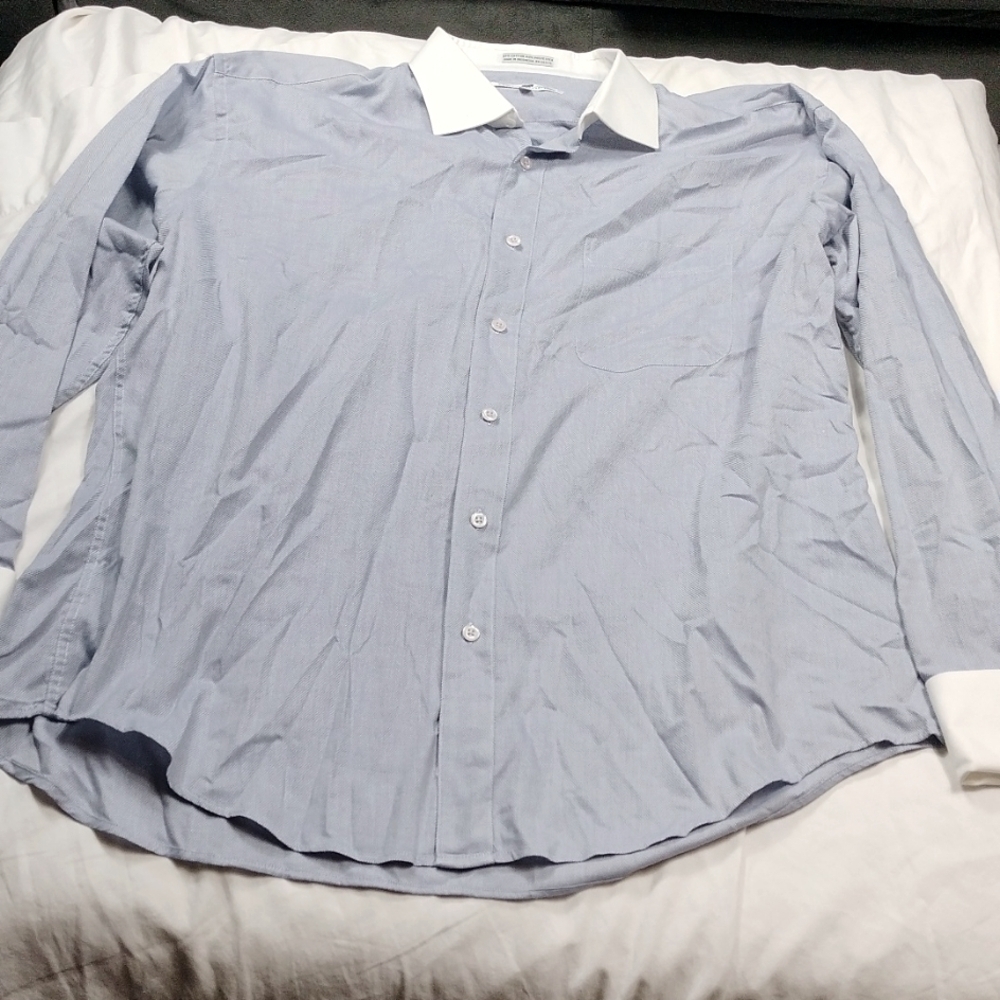 Italo Mando men's long sleeve button down shirt size Reg 17
